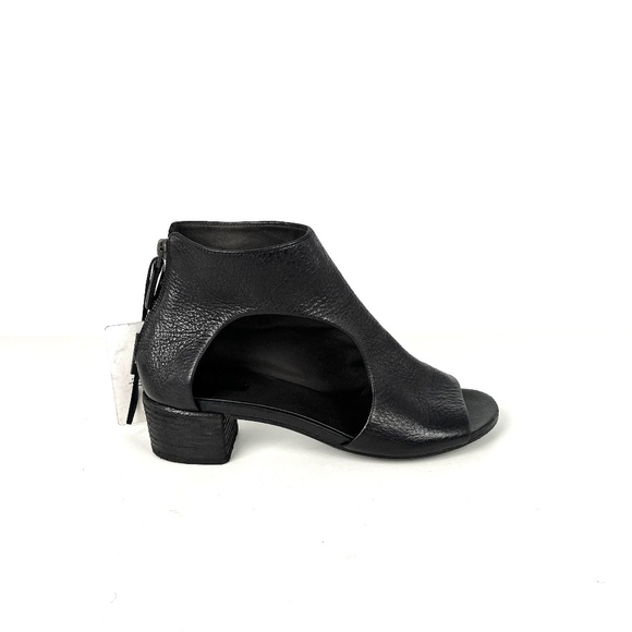 New MARSELL Black Leather Cut Out Ankle Boot Sandals 38 8